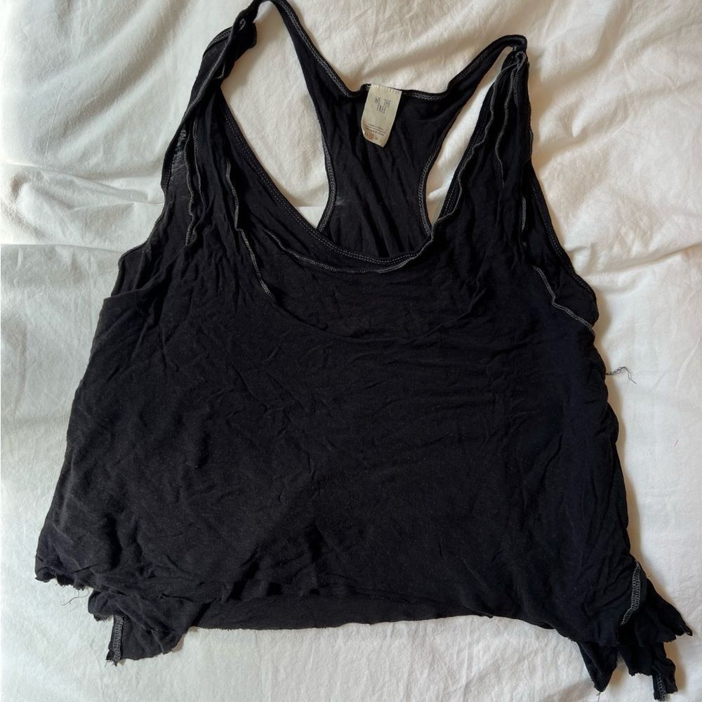 Free People Layered Racerback/ Linen We The Free Tank Top